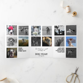 Cartão De Festividades Com Dobra Tripla Fotos do ano Mapa de retrospectiva