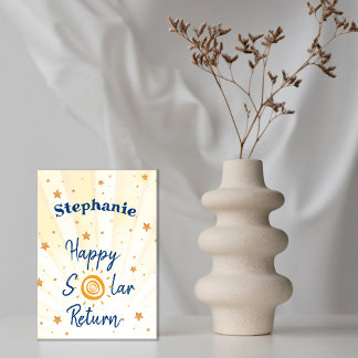 Cartão De Festividades Com Dobra Tripla Happy Solar Return Astrology Birthday