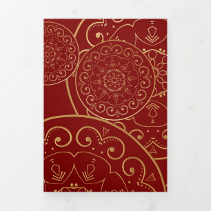 Cartão De Festividades Com Dobra Tripla Luxury Mandala 50