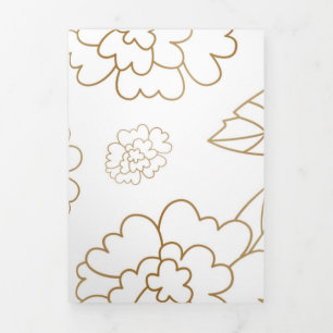 Cartão De Festividades Com Dobra Tripla Mandala de Flores 2