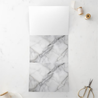 Cartão De Festividades Com Dobra Tripla Mármore Branco