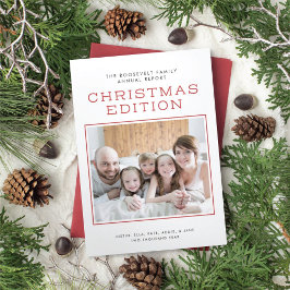 Cartão De Festividades Com Dobra Tripla Newsletter da família infográfica triplo Natal