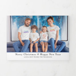 Cartão De Festividades Com Dobra Tripla Newsletter de 6 anos em exibição combinada com Tri