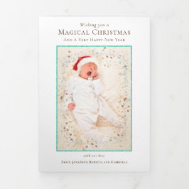 Cartão De Festividades Com Dobra Tripla Newsletter de Natal Ano em Revisão 11 Fotos