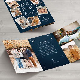 Cartão De Festividades Com Dobra Tripla O Melhor Ano De Todos! Colagem do Scrapbook de Fot