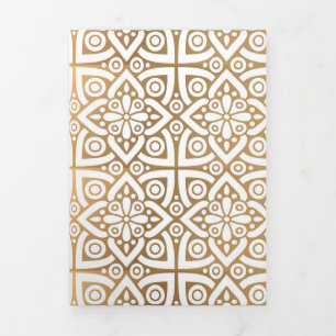 Cartão De Festividades Com Dobra Tripla Ornamentos de luxo 7