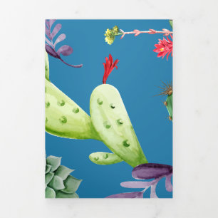 Cartão De Festividades Com Dobra Tripla Padrão Cactus 5