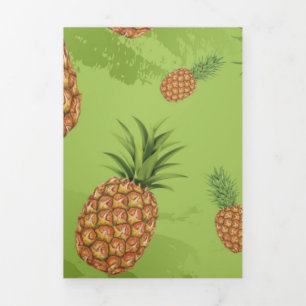 Cartão De Festividades Com Dobra Tripla Padrão de abacaxi aquarela 4