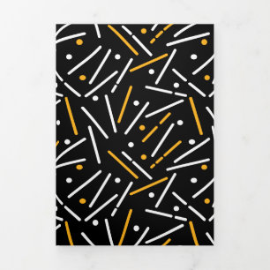 Cartão De Festividades Com Dobra Tripla Padrão de Linhas 4