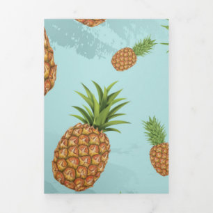 Cartão De Festividades Com Dobra Tripla Padrão de pinheiros com aquarela 2