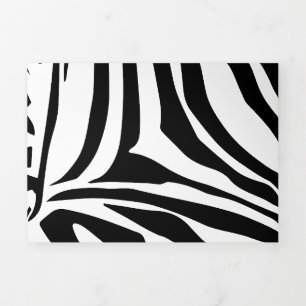 Cartão De Festividades Com Dobra Tripla Padrão de zebra