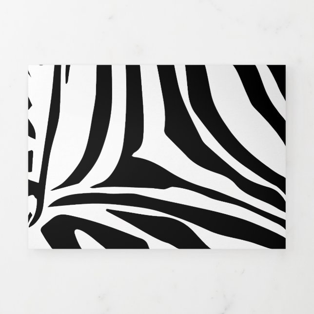 Cartão De Festividades Com Dobra Tripla Padrão zebra (Cobrir)