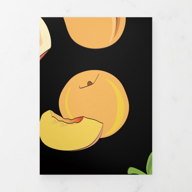 Cartão De Festividades Com Dobra Tripla Peach Pattern 5 (Cobrir)