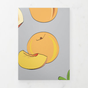 Cartão De Festividades Com Dobra Tripla Peach Pattern 6