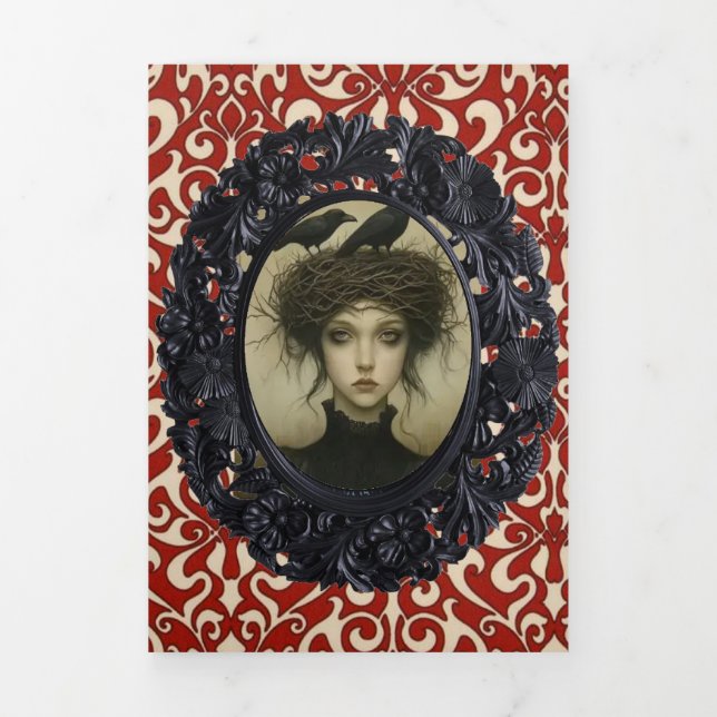 Cartão De Festividades Com Dobra Tripla Placa de Halloween tripla (Cobrir)