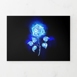 Cartão De Festividades Com Dobra Tripla Rosa azul queimado