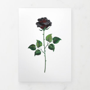 Cartão De Festividades Com Dobra Tripla Rosa preto