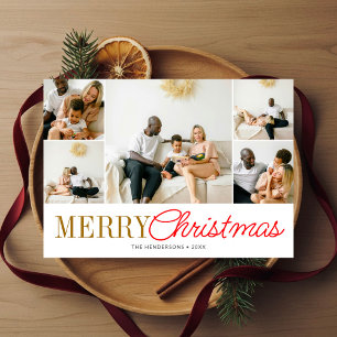 Cartão De Festividades Com Dobra Tripla Script manuscrito de Natal Serif 16 Foto