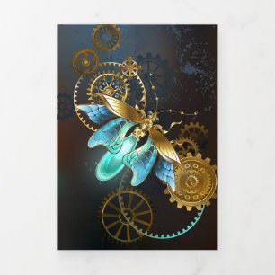 Cartão De Festividades Com Dobra Tripla Steampunk Firefly