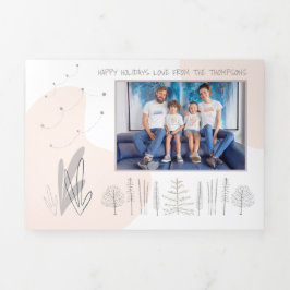 Cartão De Festividades Com Dobra Tripla Último Ano De Fotografia Em Exibição De Newsletter