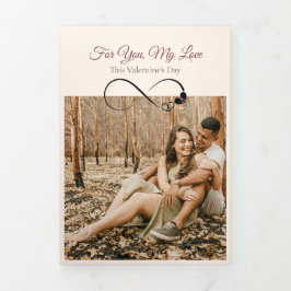 Cartão De Festividades Com Dobra Tripla Valentine’s Day Romantic Trifold Photo Love Card 