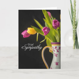 Cartão De Festividades Com Simpatia Vase Cheio De Tulipas Fotografia