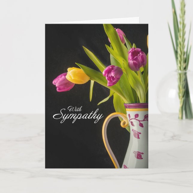 Cartão De Festividades Com Simpatia Vase Cheio De Tulipas Fotografia (Frente)