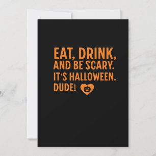 Cartão De Festividades Coma Beba E Seja Assustador É Halloween Outono Out