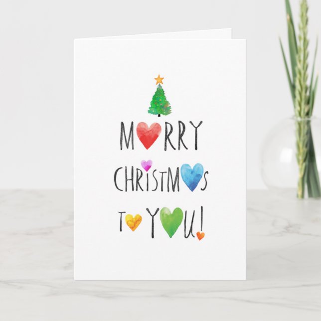 CARTÃO DE FESTIVIDADES COMA, BEBA E SEJA FELIZ / NATAL DE MERRY TAMBÉM~ (Frente)