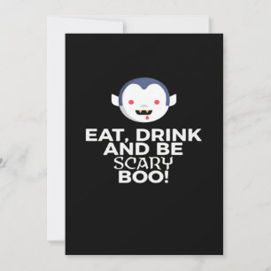 Cartão De Festividades Coma Beba Espantoso Boo Design Criativo de Hallowe