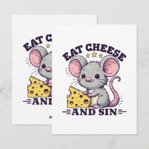 Cartão De Festividades Coma Queijo E Peque