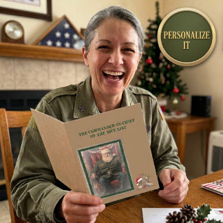 Cartão De Festividades Comandante-em-Chefe Claus Veterano Militar