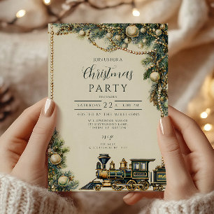 Cartão De Festividades Comboio de natais vintages
