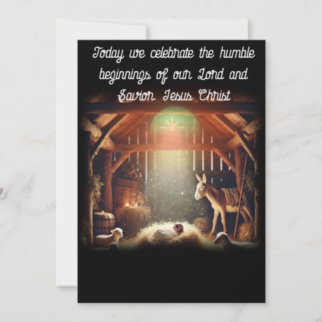 Cartão De Festividades Começos humildes de Jesus (Frente)