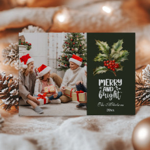 Cartão De Festividades Comemoração da família de fotos de natais vintages