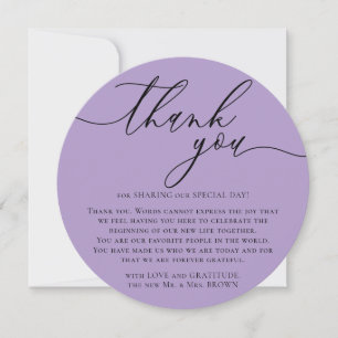 Cartão De Festividades Comemoração do Dia Especial de Foto Lilac Obrigado