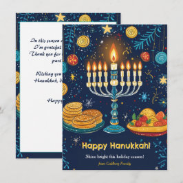 Cartão De Festividades Comemoração do Festival de Luzes de Texto Personal