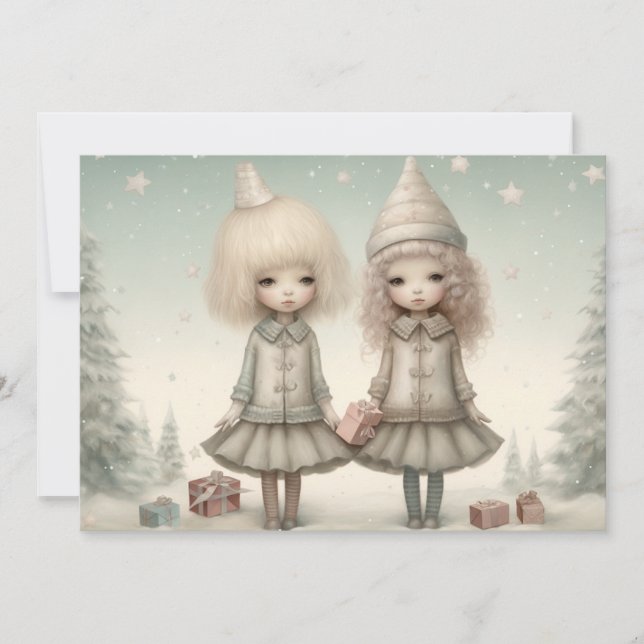 Cartão De Festividades Comemoração Juntos Desejando um Feliz Natal (Frente)