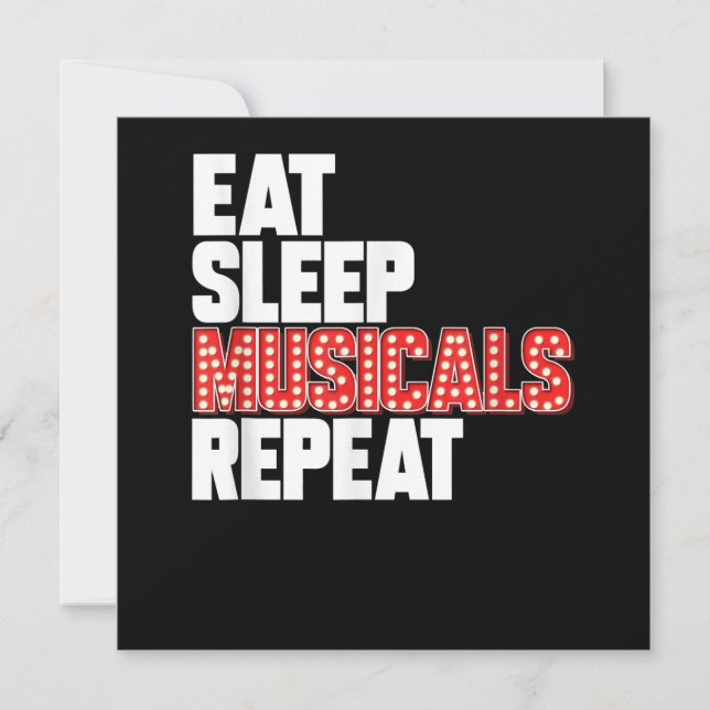 Cartão De Festividades Comer Dormir Musicais Repetir (Frente)