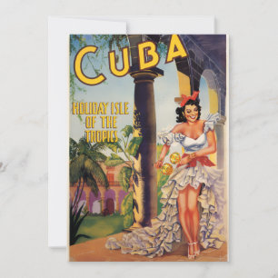 Cartão De Festividades Comissão de Turismo Vintage Cubana Viagem Trópicos