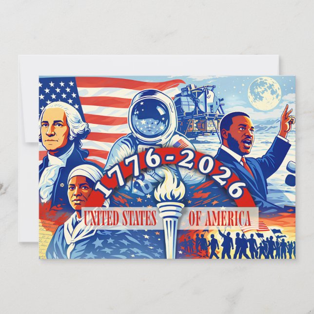 Cartão De Festividades Commemorative 1776-2026 USA Semiquincentennial  (Frente)