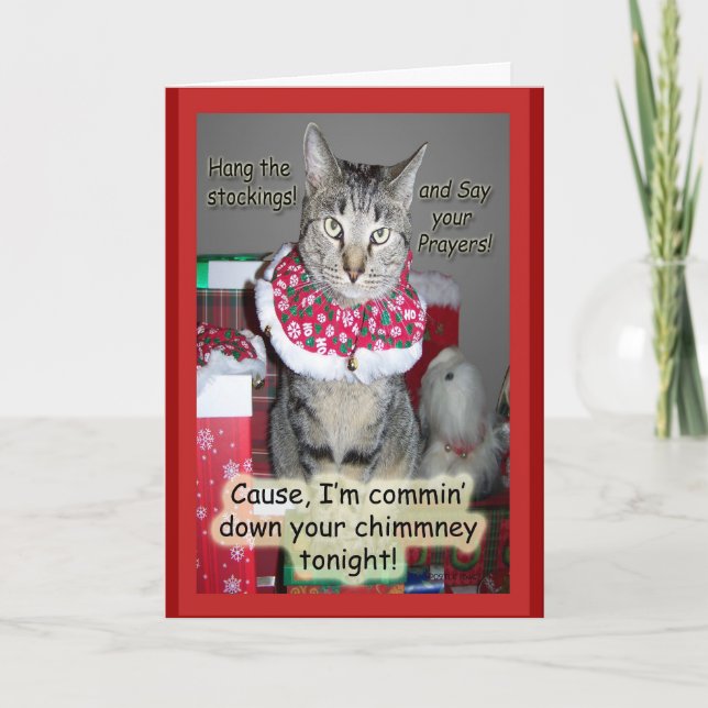 Cartão De Festividades Commin' Down Your Chimmney (Frente)