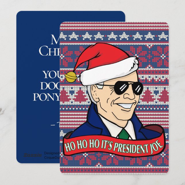 Cartão De Festividades Como é o seu presidente Joe Funny Flat Biden Natal (Frente/Verso)