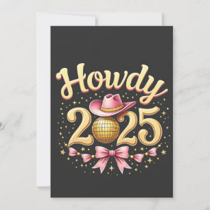 Cartão De Festividades Como vai 2025 Ano Novo Cowboy Western