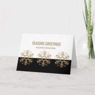 Cartão De Festividades Companhia Black White e Dourados Seasons Saudaçõ