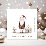Cartão De Festividades Companhia de Natal Minimalista do Papai Noel<br><div class="desc">Surpreenda e traga alegria aos próximos e torne a celebração inesquecível. Para mais personalização,  clique no link "personalizar mais" e use nossa ferramenta design para modificar esse modelo.</div>