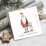 Cartão De Festividades Companhia de Natal Minimalista do Papai Noel<br><div class="desc">Surpreenda e traga alegria aos próximos e torne a celebração inesquecível. Para mais personalização,  clique no link "personalizar mais" e use nossa ferramenta design para modificar esse modelo.</div>