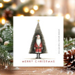 Cartão De Festividades Companhia de Natal Minimalista do Papai Noel<br><div class="desc">Surpreenda e traga alegria aos próximos e torne a celebração inesquecível. Para mais personalização,  clique no link "personalizar mais" e use nossa ferramenta design para modificar esse modelo.</div>