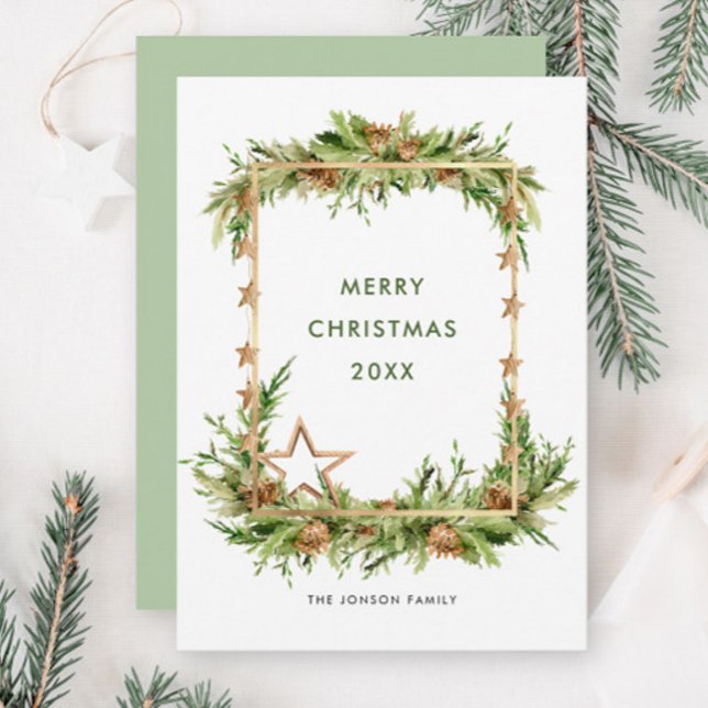 Cartão De Festividades Composição da árvore de Natal Elegante Boêmia (Criador carregado)
