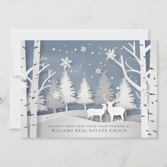 Cartão De Festividades Composição de Natal Moderna Saudação Corporativa (Frente)